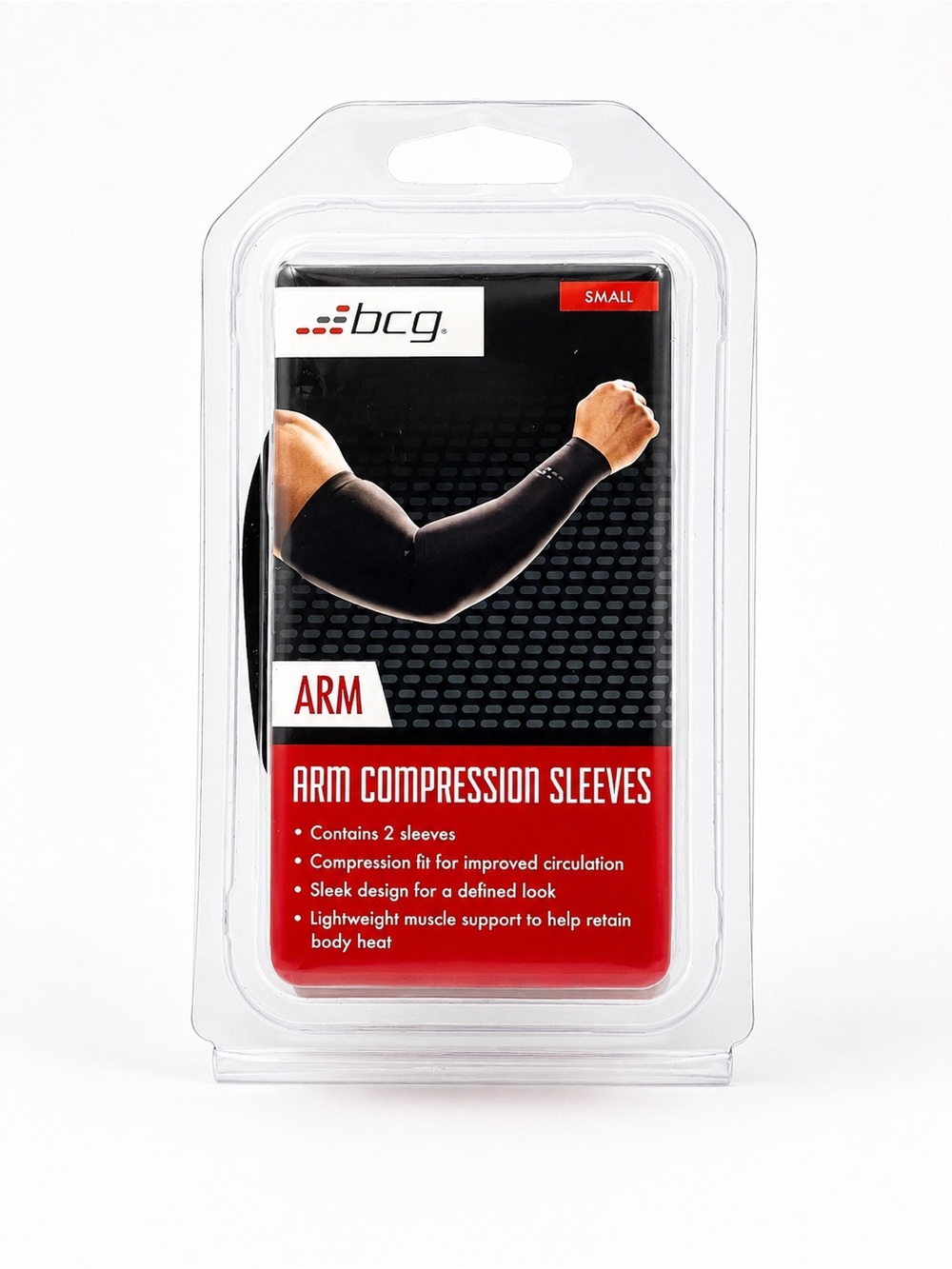 BCG Arm Compression Sleeves – Size Small (2-Pack) – New Sealed